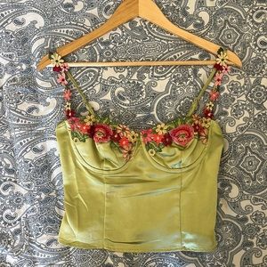 Princess Polly Green Top Size 6